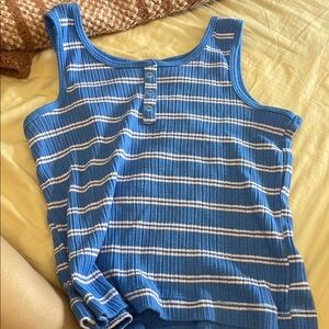 Blue Striped girls Tank Top